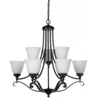 Lighting Inspiration-Dallas 6+3 (9 Lt) Pendant Bronze /Chrome